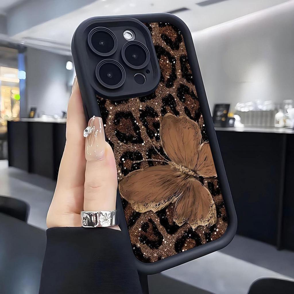 Brown Butterfly Black Groove iPhone 15/16/17 Pro Max Protective Case