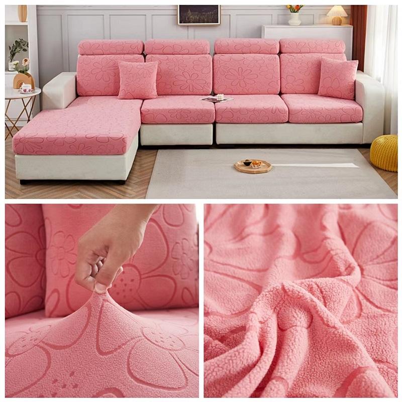 Jacquard Sofa Cover For Living Room Cationic Carving Sofa Covers Elastic Corner Sofa Seat Cushion Cover Furniture Protector