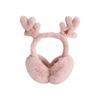 Foldable Design Reindeer Antler Earmuffs Fluffy Faux Fur Thermal Earmuffs  Outdoor Activities