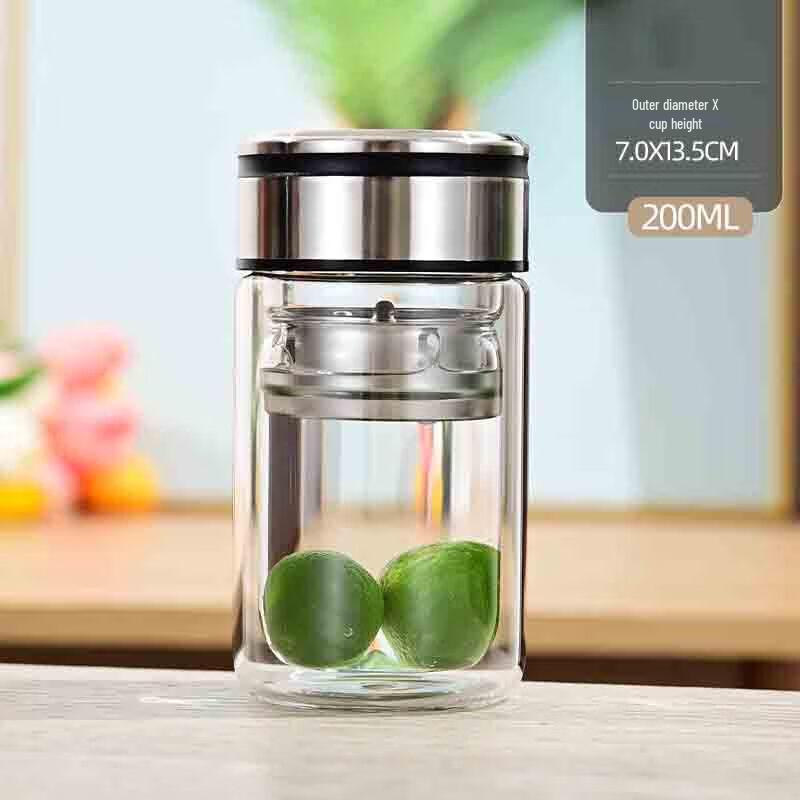 Double-Wall Borosilicate Glass Tumbler with Lid
