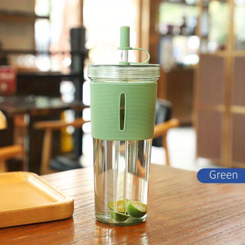 1pc 710Ml/24Oz Large Capacity Coffee Cup | Plastic High Temperature Resistant Sports Water Bottle, Reusable Cups with Straws