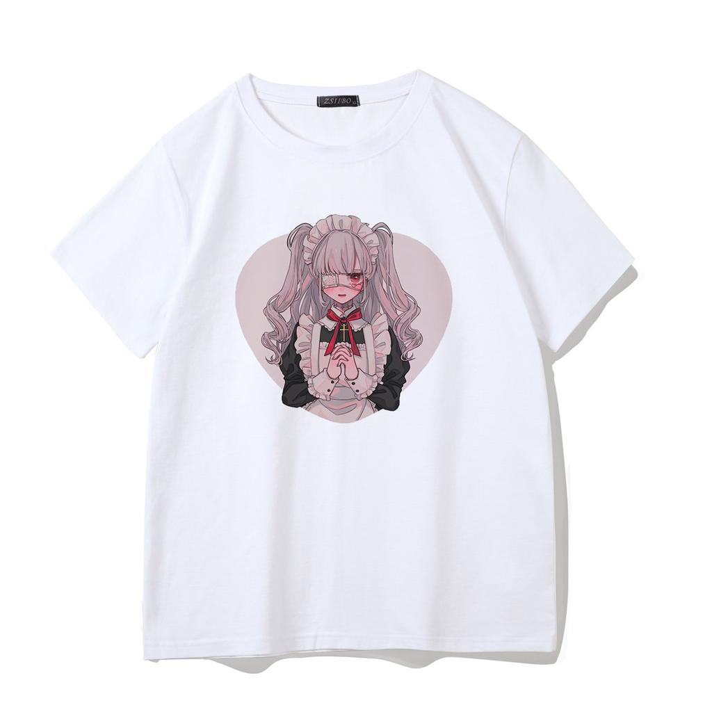 Women T-Shirt Japanese Cartoon Short-Sleeved T-Shirts Kawaii Anime Casual Ulzzang Harajuku Summer Oversized T Shirts Female Tops