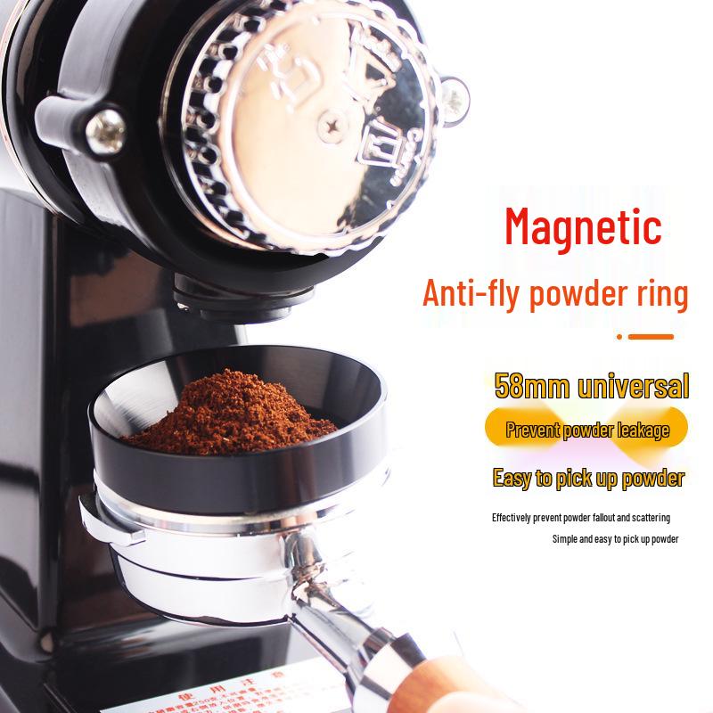 Magnetic Anti-Spill Coffee Dosing & Tamping Ring - 51/53/58mm Grinder Handle.