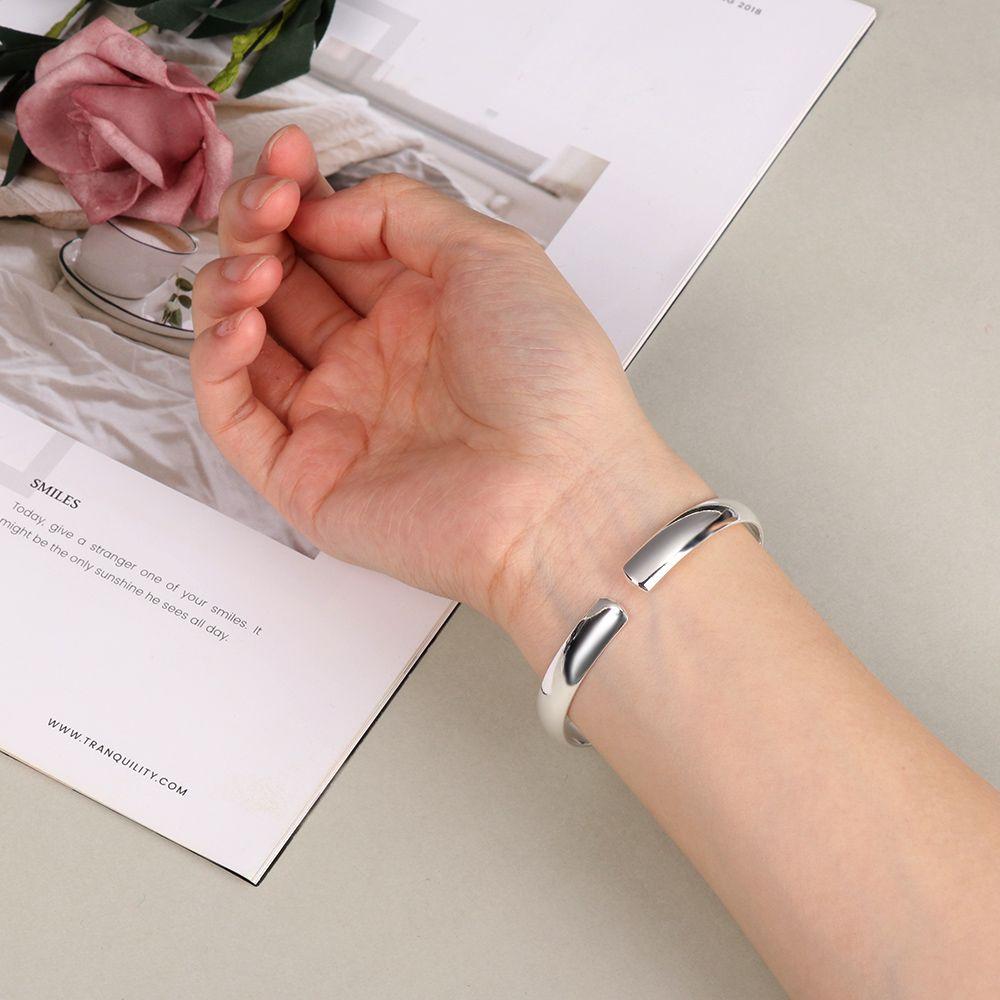 Luxury Design Women's 925 Sterling Silver Adjustable Open Mouth Dull Polish Bracelet Fashion Jewelry Valentines Gift Trendy