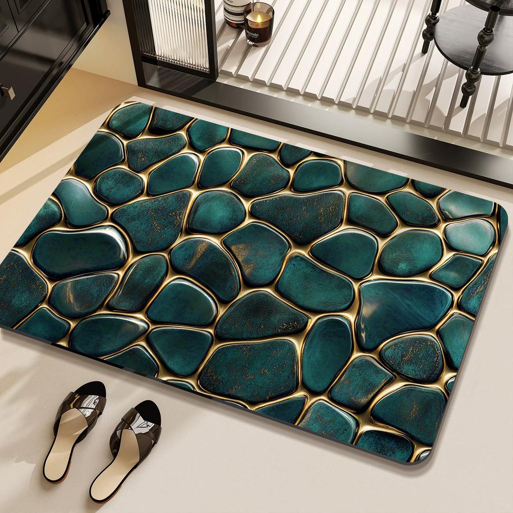 Nordic Gilt Pebble Bathroom Decorative Floor Mat Absorbent Bathroom Floor Mat Diatom Mud Floor Mat Absorbent Floor Mat