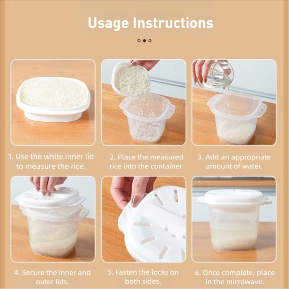 900ml Mikrovågsugn Riskokare Livsmedelskvalitet med Sil Bento Matlåda Kök Ångkokningsredskap Multifunktionell Ångkokare