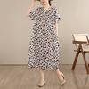 Short Sleeve Plus Size Cotton Vintage Floral New In Dresses for Women Casual Loose Long Summer Dress
