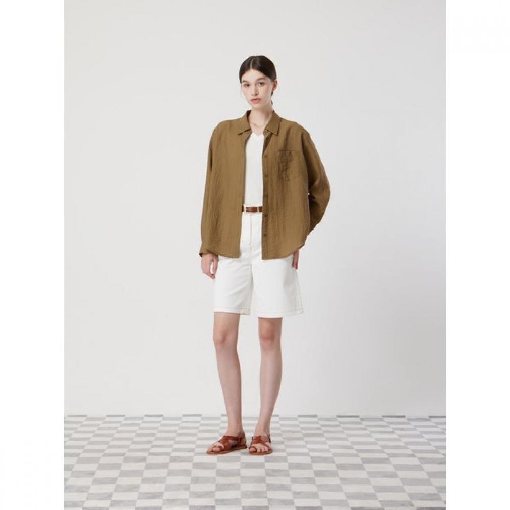 Cc Collect Logo Embroidered Out Pocket Shirt C252psc144