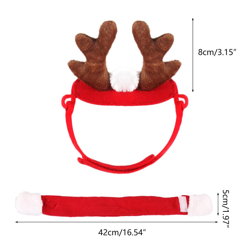 Festive Pet Antler Headband +Scarf Set Dress Up Your Furry Friend! Christmas Photo Props for Dogs and Cats Accessories