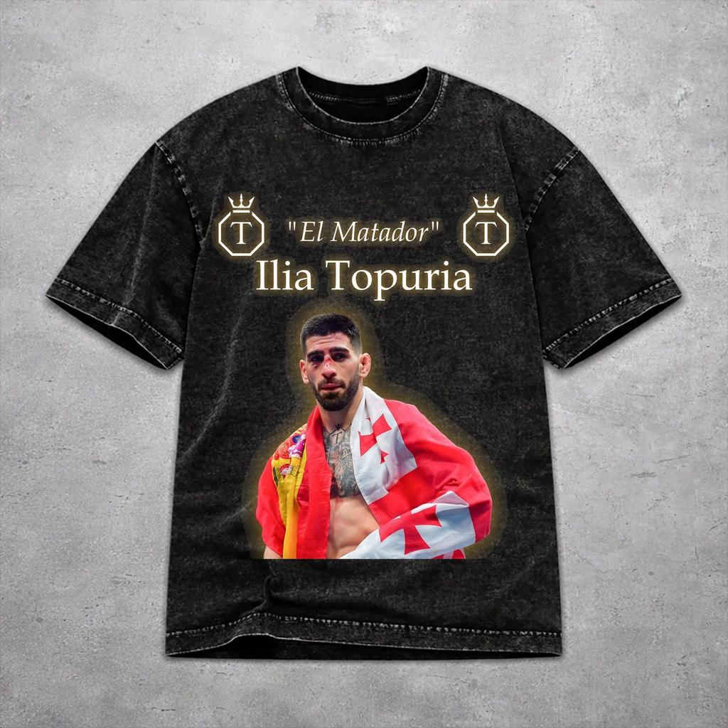 Stylish Women Men 2026 El Matador Ilia Topuria Tee Shirt Oversize Washed  T Shirts Outfits