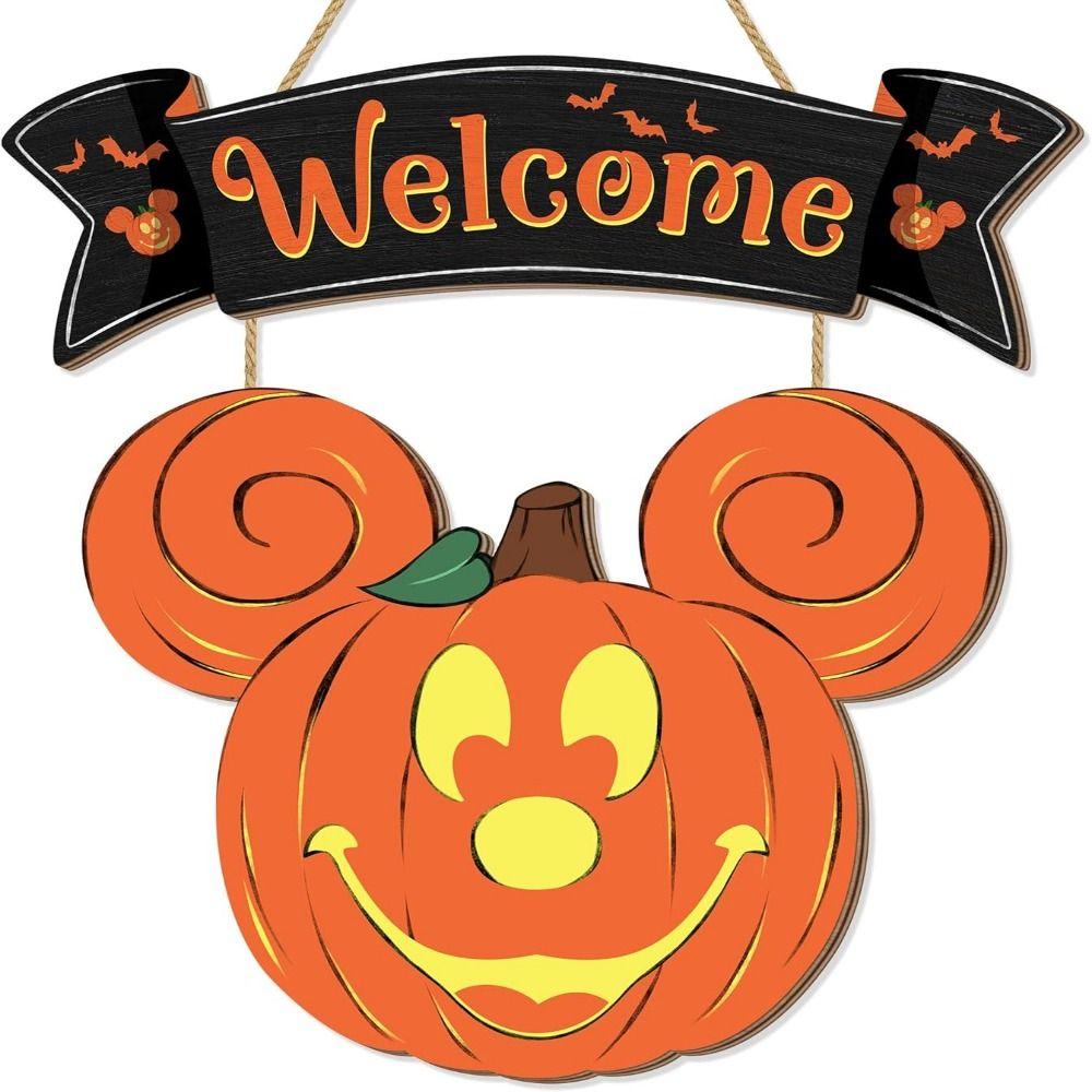 

Мышь Тыква Без Деформации Приветственная Дверная Табличка Мультяшный Подвесной Декор на Хэллоуин Входная Дверь Mouse Pumpki
