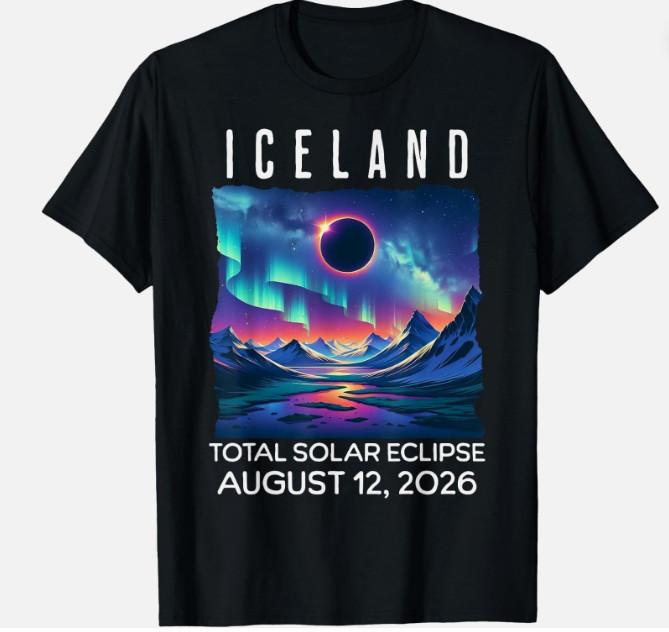 Islanda Eclissi 2026 12 Agosto Eclissi Solare Totale T-Shirt Unisex