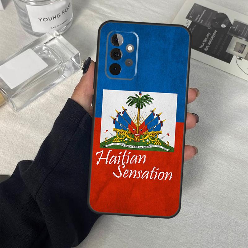Vintage Haiti Haitian Flag Case For Samsung Galaxy A13 A23 A33 A53 A17 A06 A16 A56 A36 A54 A34 A14 A52 A32 A15 A35 A55