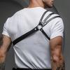 One Shoulder Men's Harness PU Leather Gay Men Chest Harness Bondage Black Leather Men Accessories Upper Erotic Body Men Harness