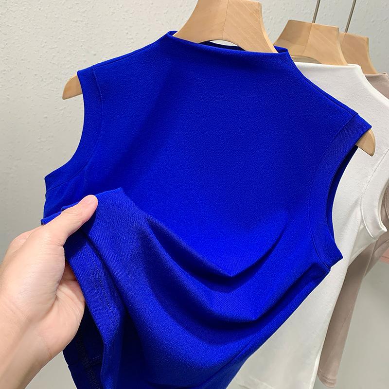 Stand-up Collar Bottoming Shirt Women's New Women's Clothing Solid Color Inner Shirt Temperament Sleeveless Vest Top
