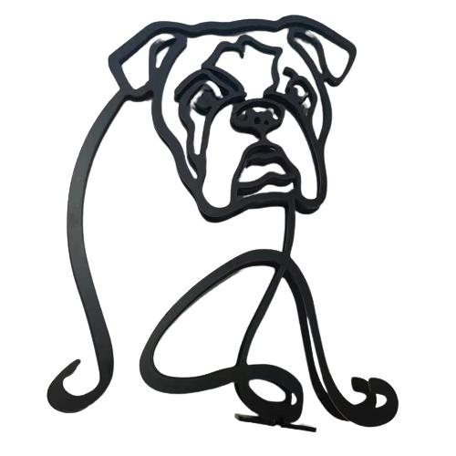 Metal Dog Art Sculpture Modern Abstract Minimalist Art Animal Ornaments Pet Dog Crafts Home Study Office Desktop Decoration