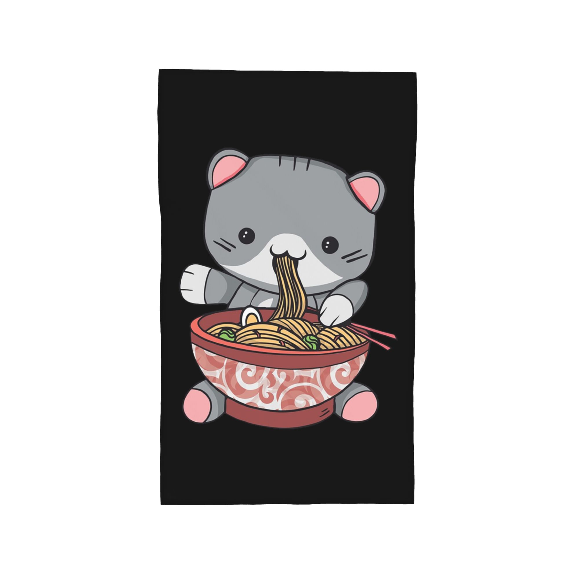 

Kawaii Ramen Cat Soft Face Towel Quick Dry Pool Bath Cotton Towels Breathable W40*H60(CM)