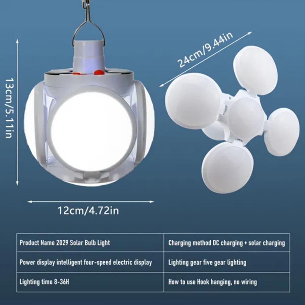 Solar Folding LED Soccer Light Rechargeable Outdoor Lamp Camping Night Market Stall Emergency Power Failure Lighting Torch