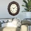 Spanish Style Retro Glass Quartz Clock,Home Living Quiet Silent,Simple Clock Mute Wall Clock,Living Room Clock Glass Wall Watch