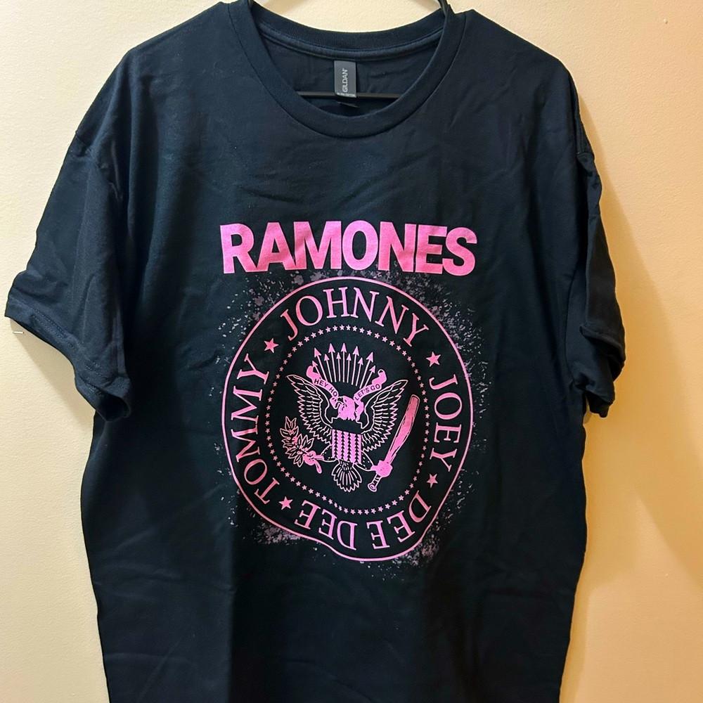 Ramones Black T-Shirt Punk Rock Band Graphic Tee Classic Logo Vintage S-5XL M