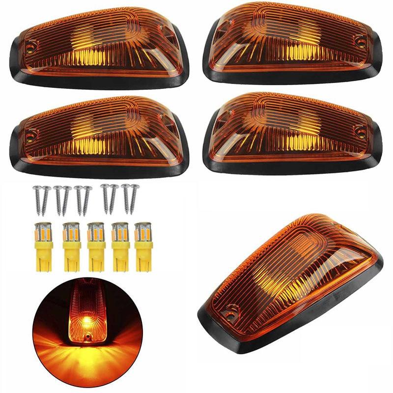 5 Stück geräucherte Transparenz schwarze Linse rote LED-Kabinendachmarkierungsleuchten Lampen Top-Lauflichter für Chevy GMC 1988–2002 LKW-SUV