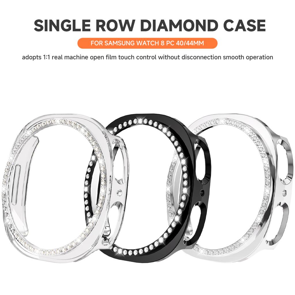Bling Case for Samsung Galaxy Watch 8 Diamond Bumper With Hollow PC Protective Cover for Samsung Galaxy Watch 8 40mm 44mm