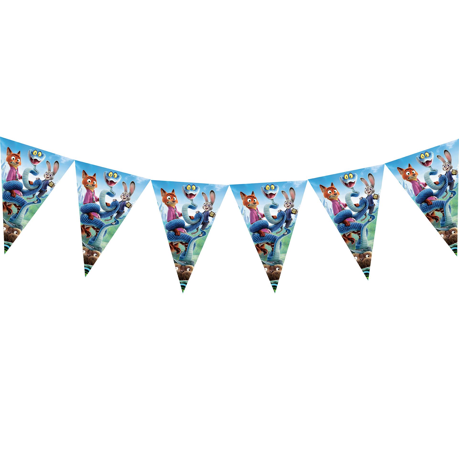 Zootopia Birthday Set: Banner, Pennant, Decoration Gift Bags, Candy Boxes, Posters, Greeting Cards.