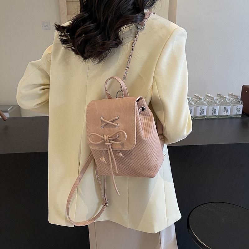 Korean version niche bow backpack bag 2025 new cute simple portable shoulder bag casual versatile schoolbag