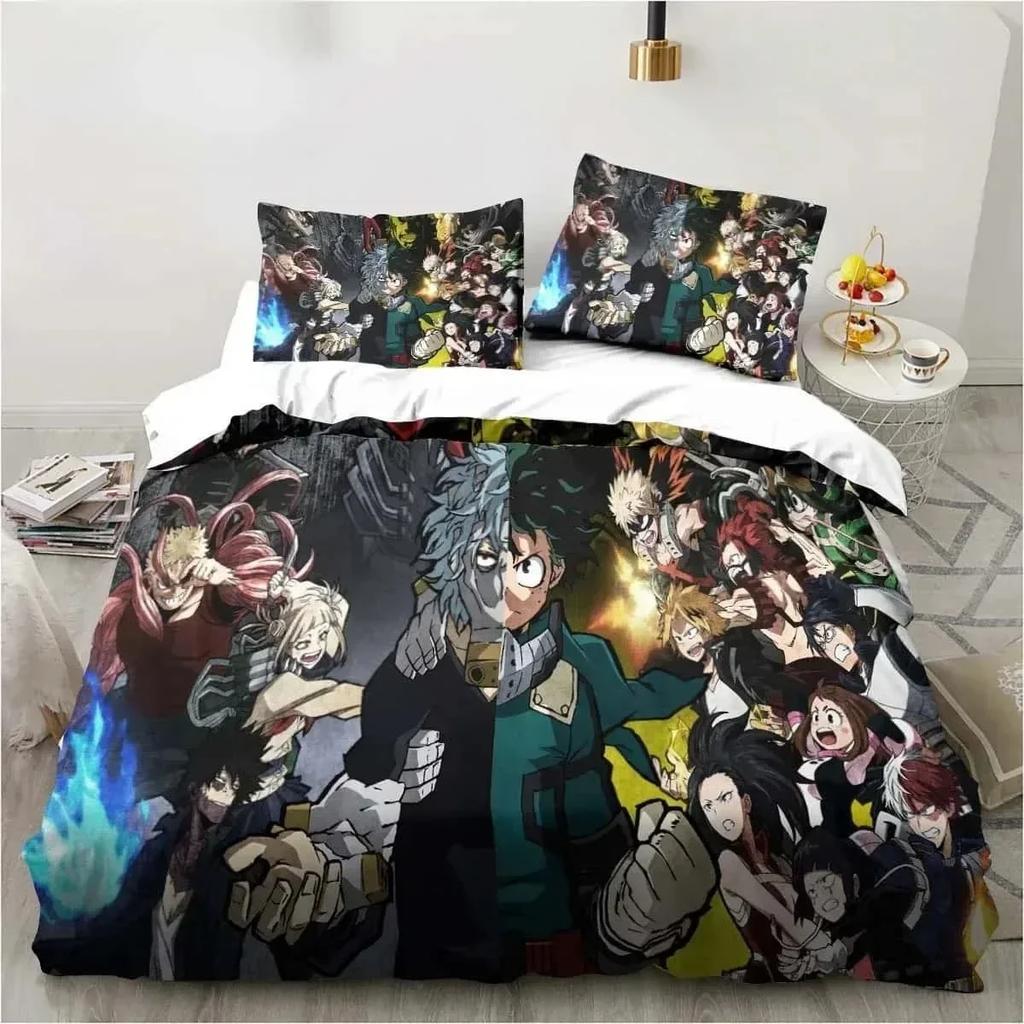 3D Print Bedding Gift Anime My Hero Academia Bedding Set Single Twin Full Queen King Size Bed Set Adult Kid Bedroom Home Textile