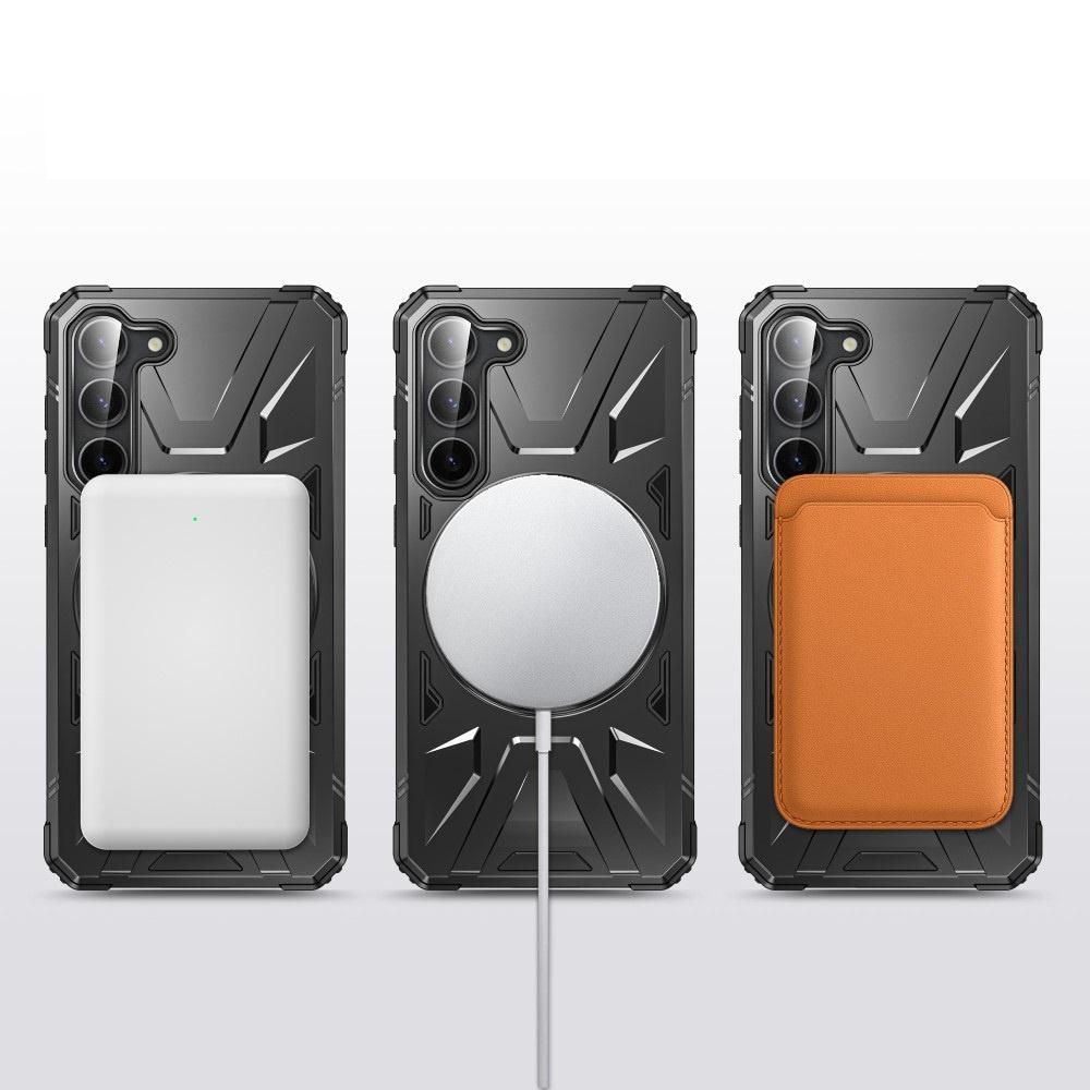 Case for Samsung Galaxy S24, Armored with a Stand and a Plate for the Holder, Black