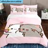 3PCS Bobo Dudu In Love  3pcs Bedding,Including 3PCS Duvet Cover And 2pcs Pillowcases Perfect for Christmas,Ideal for Bedroom, Dormitory