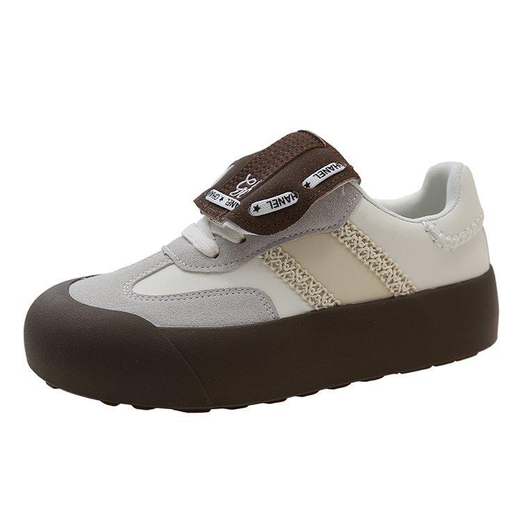 

Silver ribbon fluffy shoes 2025 spring new Baijingting same style German training shoes leather board shoes casual sports shoes 40