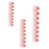 24 Pcs French Tip Stick On Nail Simple False Nail Short Almond Press On Nail Gradient Artificial Nail for Woman