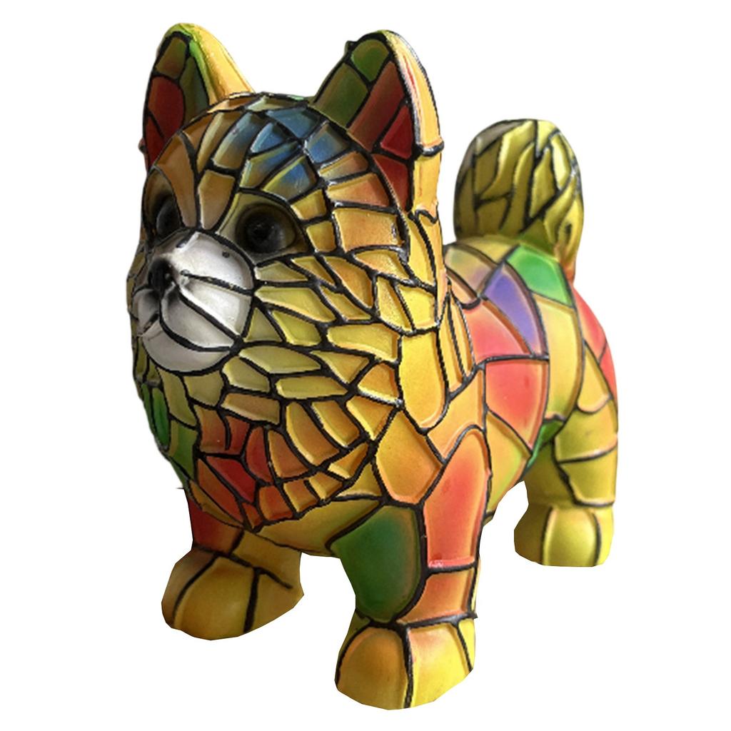 Dog Series Art Night Light, French Lamp, Corgi Lamp, Stained Resin Tabletop Night Light, LED Cute Pet Table, Vintage Animal Home Decor