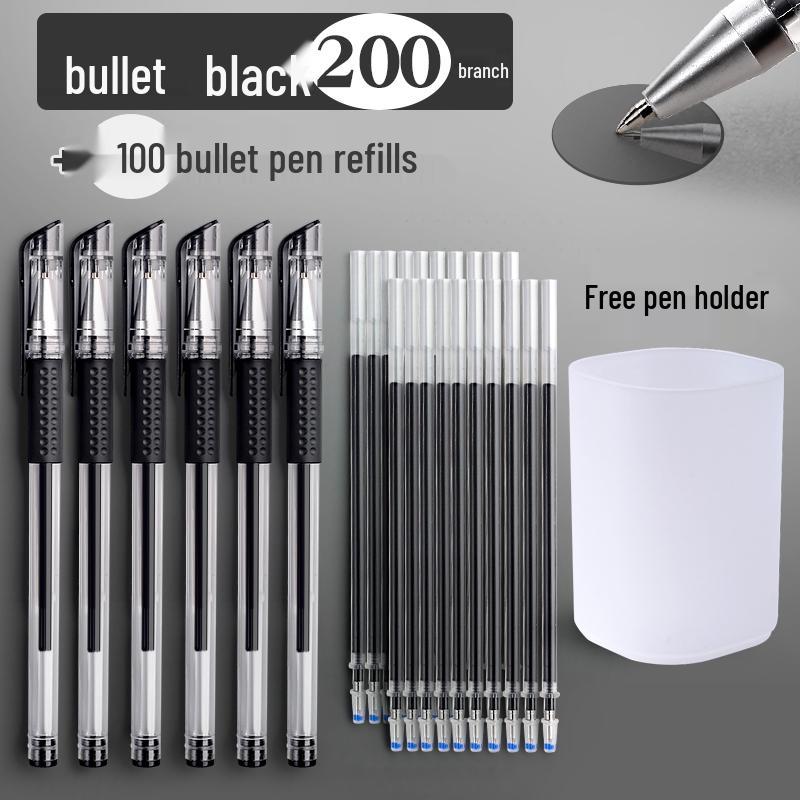 Lot de 200 stylos standard européen 0,5 mm: Stylos à bille à pointe fine à séchage rapide, noir et rouge, pour étudiants.