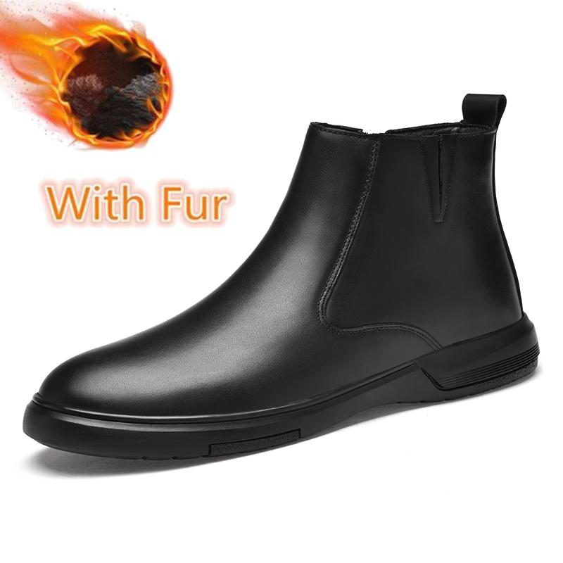 Autumn Winter High-Top Genuine Leather Shoes Classic Men'S Chelsea Boots New Fashion Male Ankle Boots Versatile Business Botas
