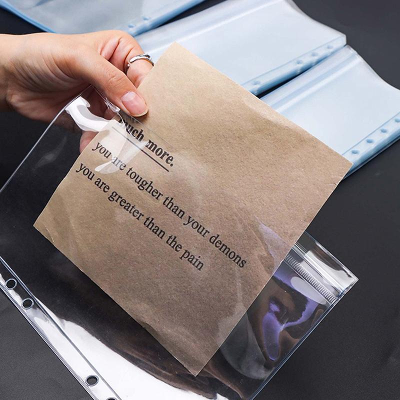 Nové Nové 6ks A5/A6/A7 6 Děr 3vrstvé Oboustranné Kapsy do Desek, Průhledné Složky na Zip a Složky s Bočním Vstupem, Vodotěsné