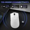 YUNZII M2 Dual 8K Wireless Gaming Mouse with PAW3395 DPI Technical Standards Compliance Certified Sensor, 6-Stage Switching, (White)