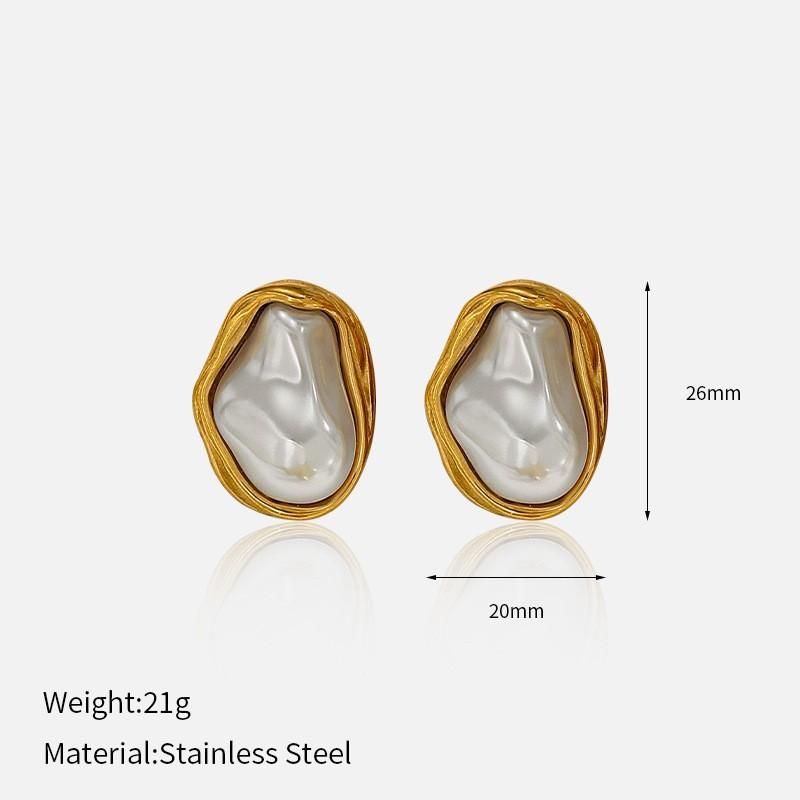 Ins Style Stainless Steel Earrings 18K Gold Plated Titanium Trendy Jewelry Men Women