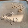 Koreanisches 7-teiliges schlichtes Design Fingerring-Set - Modische Ringe im Cold Style