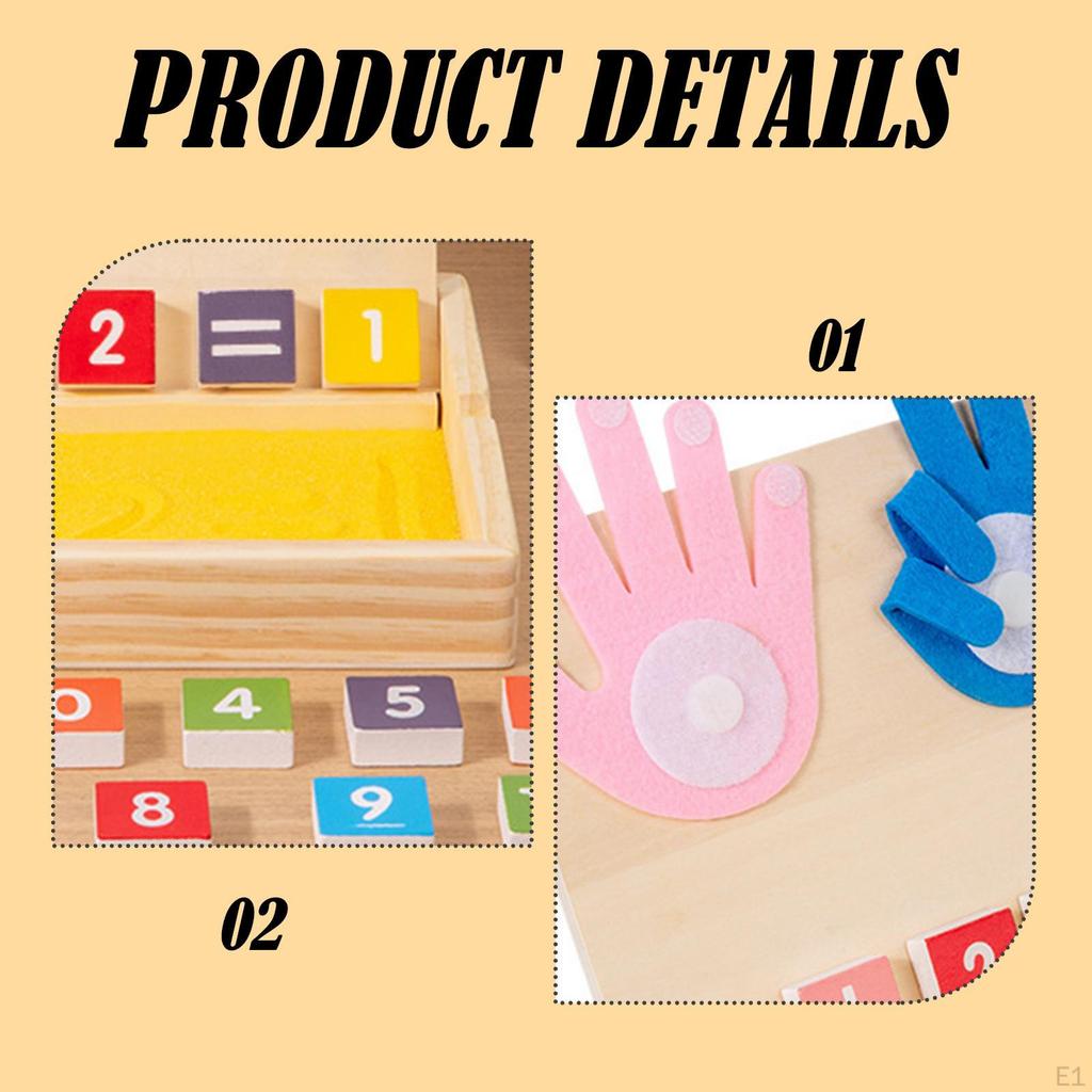 Math Addition and Subtraction Finger Numbers Counting Toy Sand Painting Preschool Learning Toys for