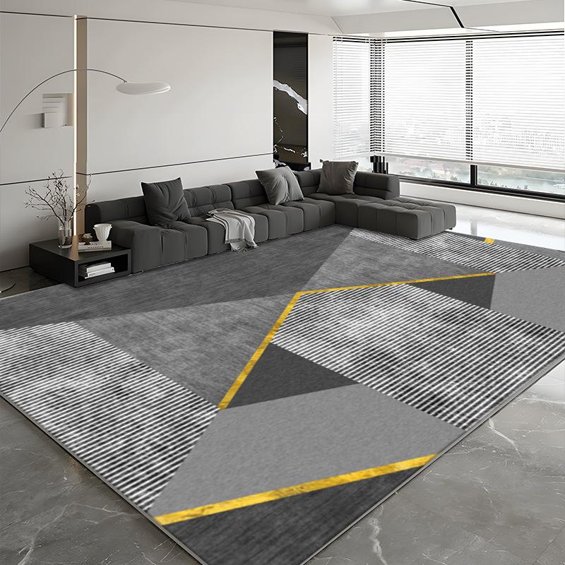 Modern Simple Style Large Living Room Rug Geometric Pattern Antiskid Office Decor Carpet Soft Easy Cleaning Coffee Tables Mat