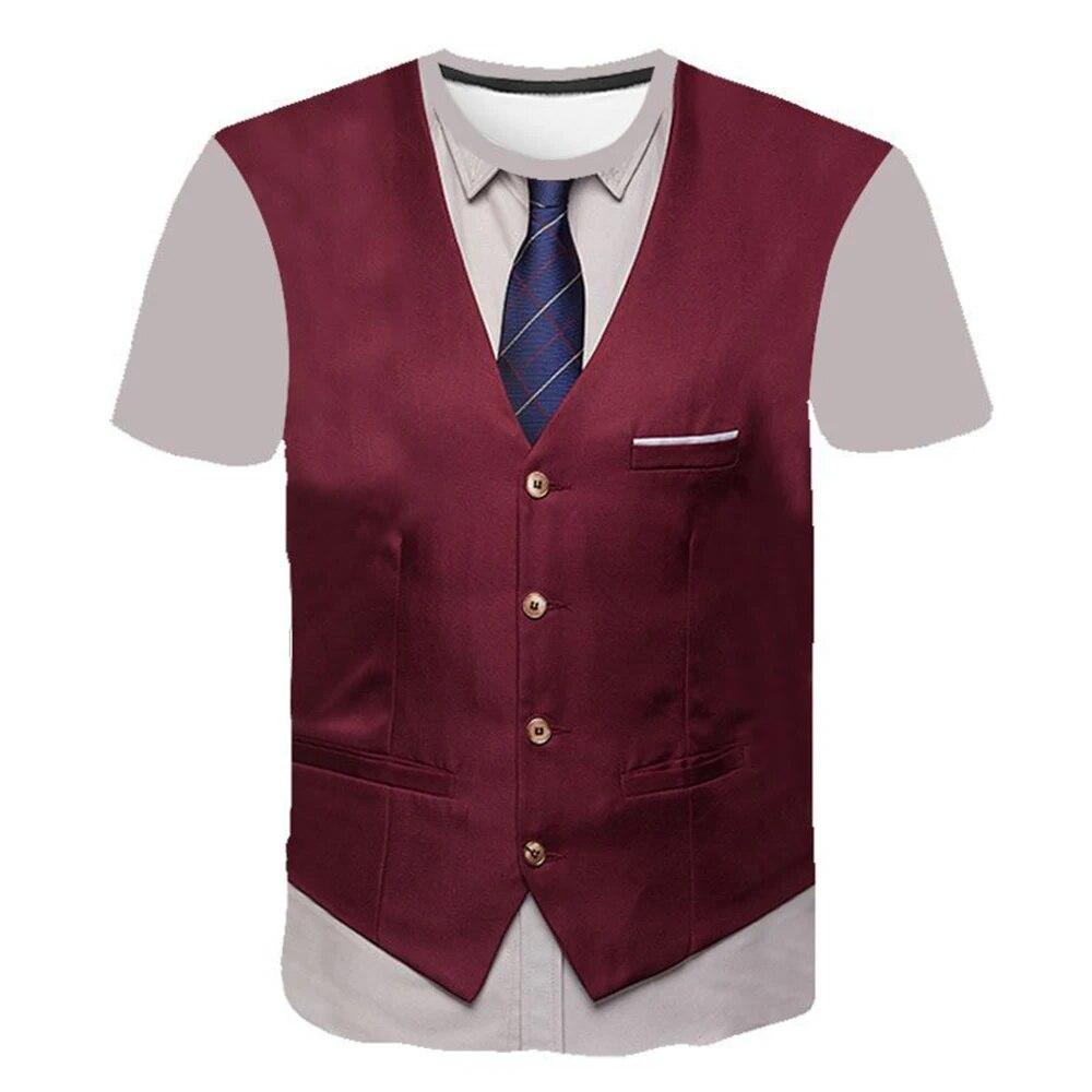 Summer 3D T Shirt Funny Bow Tie 3D Printed T Shirts Men Summer Fashion Short Sleeve Tshirt S