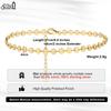 Effie Queen 100% 925 Sterling Silber 14 Karat Gold Runde Gliederkette Fußkettchen Einfacher Schmuck für Damen Sommer Strand Geburtstage Geschenk SA25
