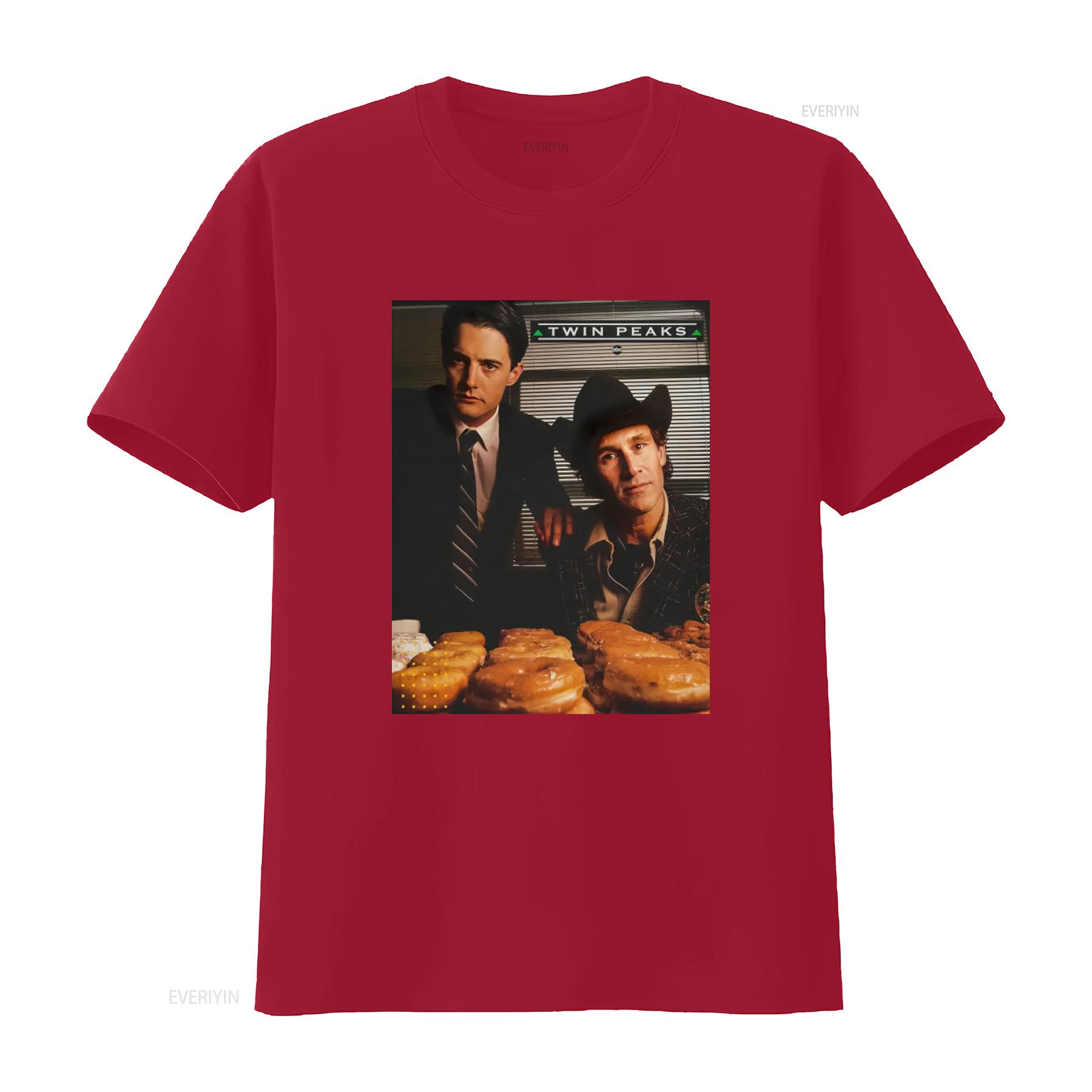 Twin Peaks ABC Promo Still Agent Cooper Sheriff Truman T Shirt for Men and Women vintage Washed Casual Stylish streetwear S
