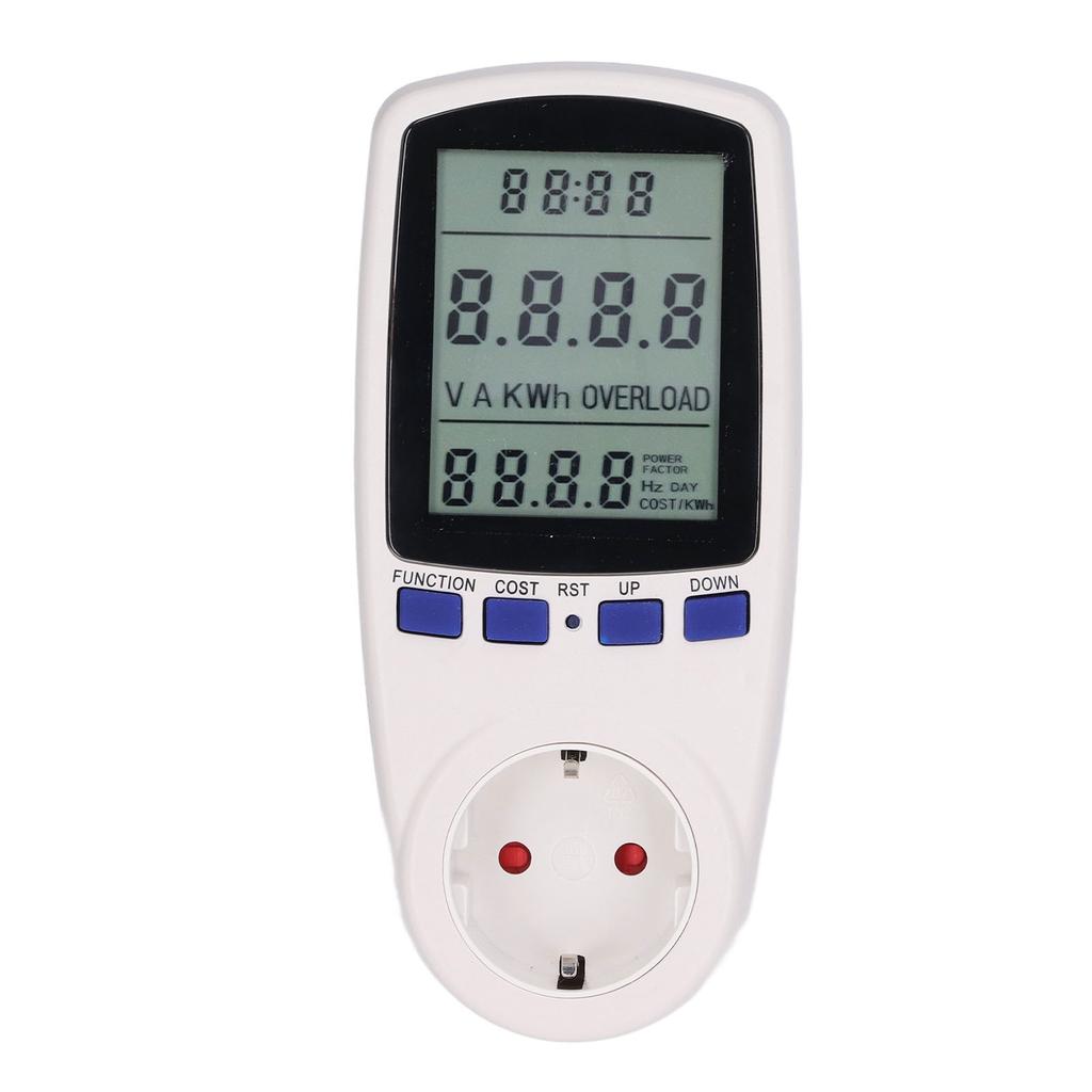 Multifunctional Power Meter Digital Voltage Current Tester Monitor EU Plug 230V AC