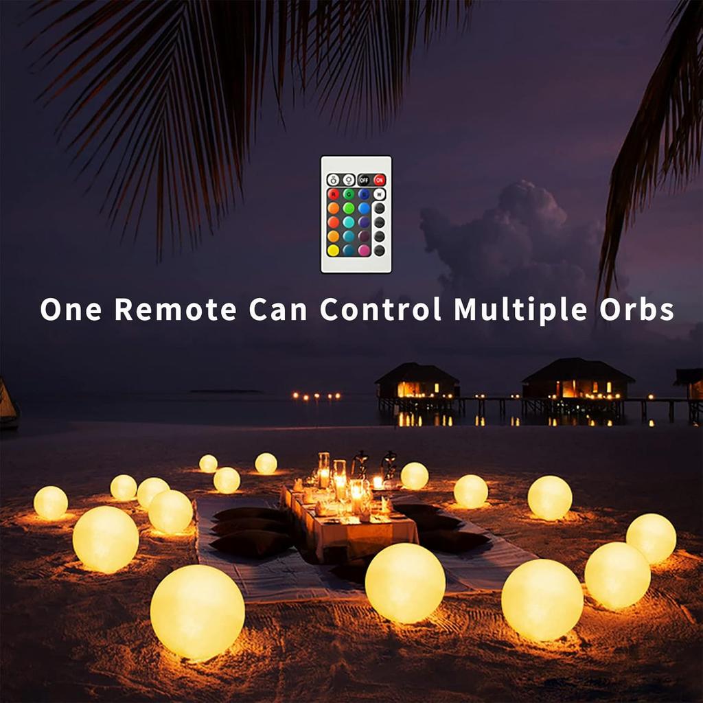 LED Glowing Ball Light, 8-Inch Cordless 16 Color Changing and 4 Light Modes Kids Night Light, Rechargeable & Dimmable Mood Lamp with Remote Control,