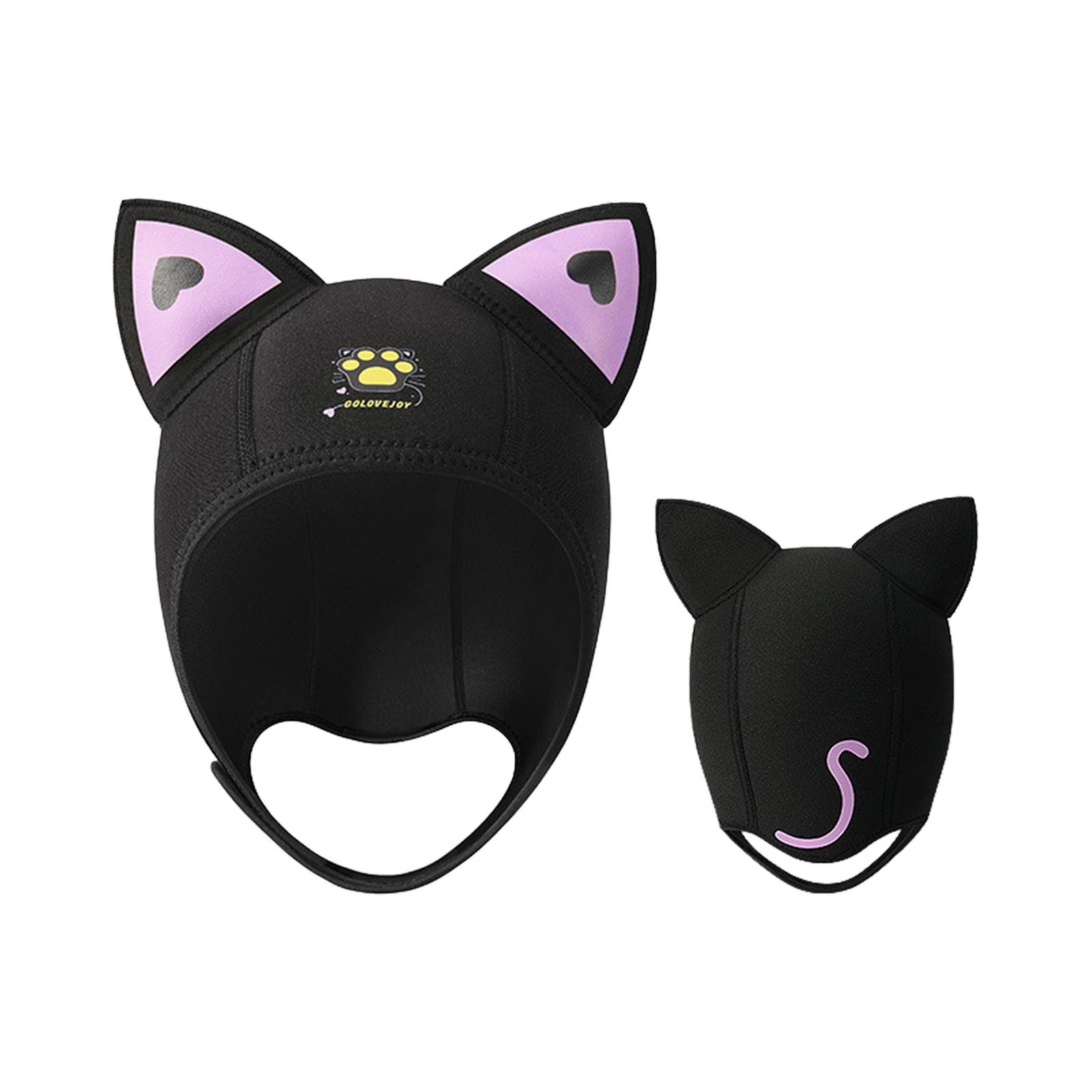 XMZ276 Cat Ears Diving Hood 3mm Neoprene Diving Hood Waterproof Hat Wetsuit Night Sky Cat #1