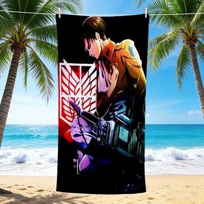 1Pc Attack Titan Emblem Beach Towel Quick Dry Multiuse For Beach Pool Gym Yoga Home Travel Christmas Halloween Xmas Gift L1385