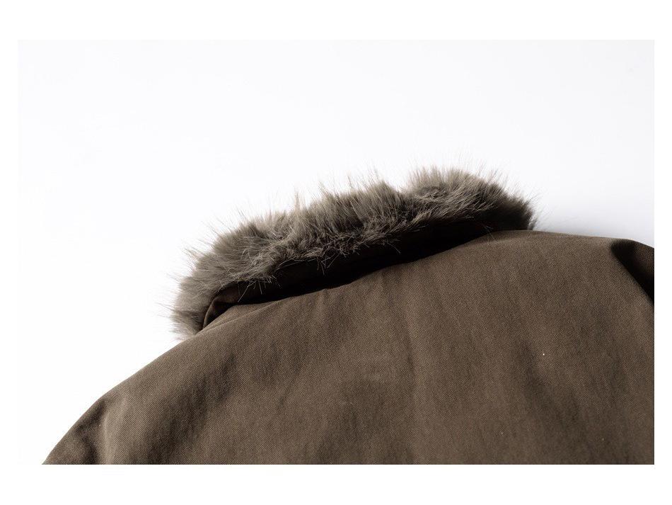 CROWD CITY Unisex Retro Fur Collar Stand Cotton Jacket - Loose, Warm Winter Coat Y614